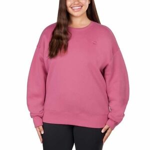Champion Sweatshirt Women XL Sueded Crew Neck Relaxed Fit Pink Ribbed Cuff NWT